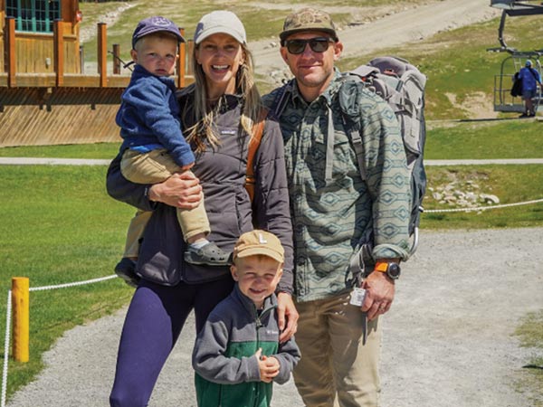 Family visits Lake Louise